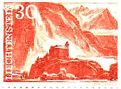 An original stamp from Liechtenstein