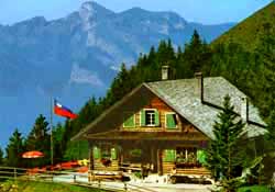 Gafadura mountain hut and restaurant above Planken, Liechtenstein